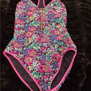 Lilly Pulitzer Floral One Piece with Pink Accents